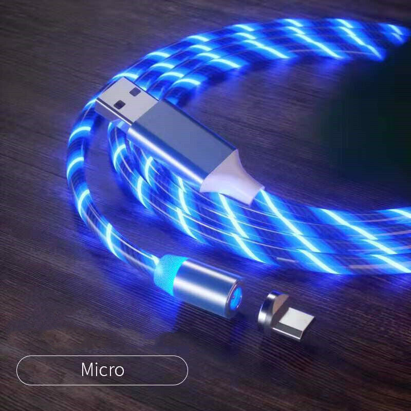 Magnetic Charging Cable Streamer Fast Charging Cable Lighting Micro USB Cable LE