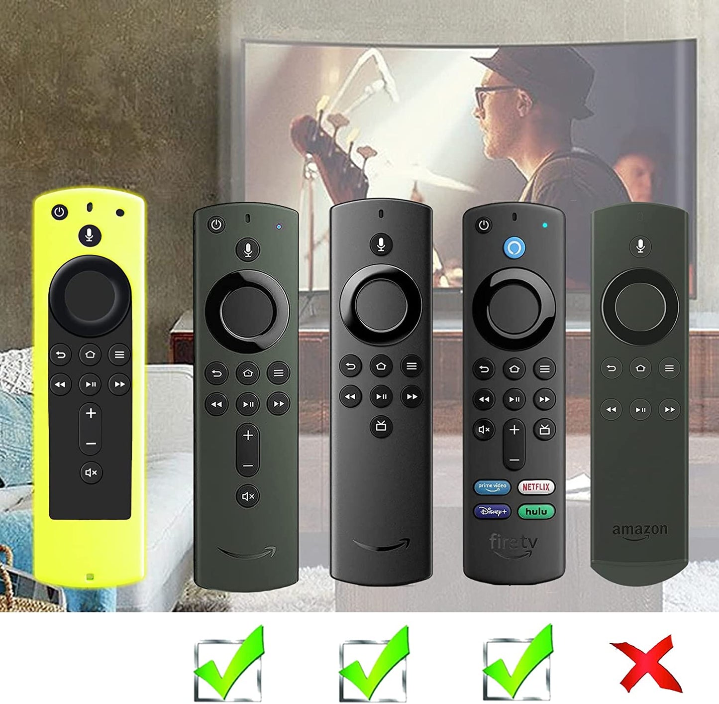 Covers for All-New Alexa Voice Remote for Fire TV Stick 4K, Fire TV Stick (2Nd Gen), Fire TV (3Rd Gen) Shockproof Protective Silicone Case - Chartreus